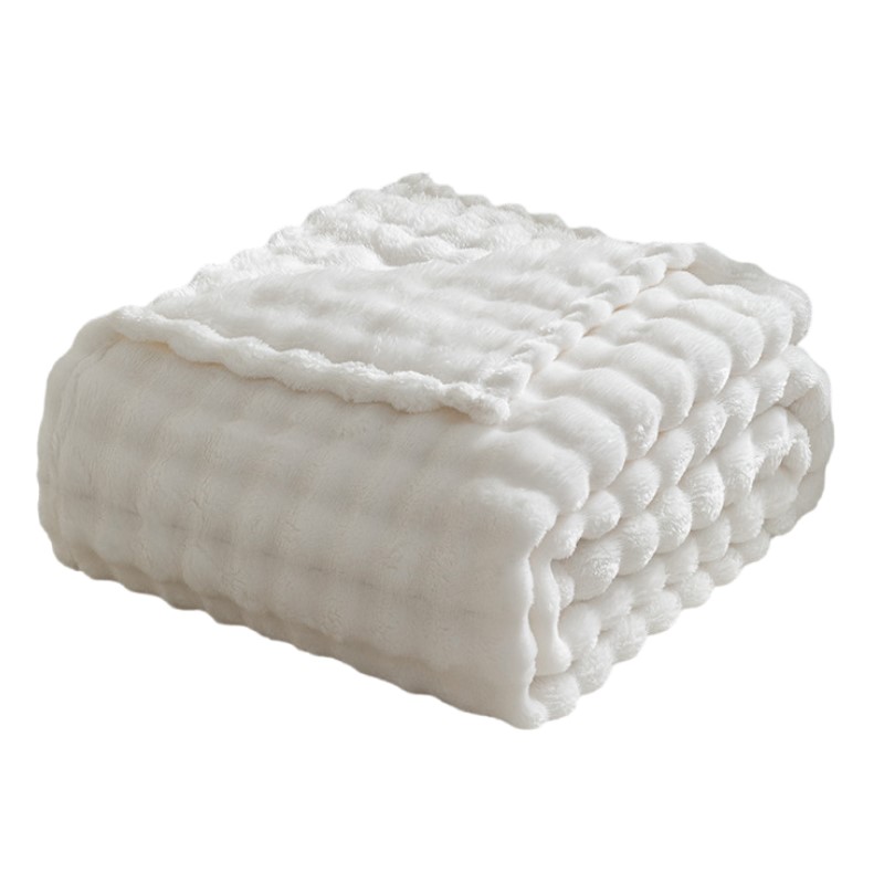 Christmas Throw Blanket - 3D Bubble Weiße Plüschdecken Strukturierte Flanell-Fleece-Decken