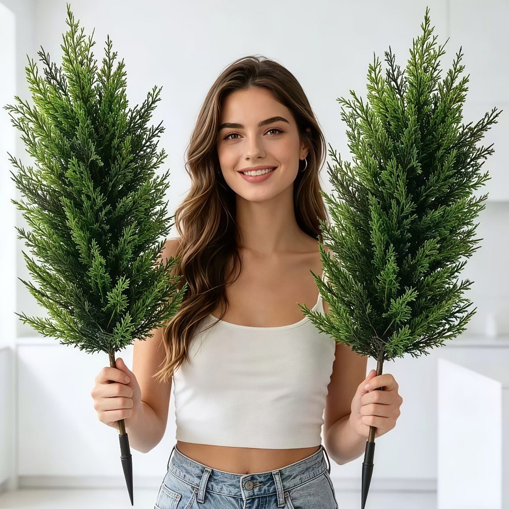 Christmas Tree Artificial - 2er-Set künstliche Kiefern mit Erdspießen –