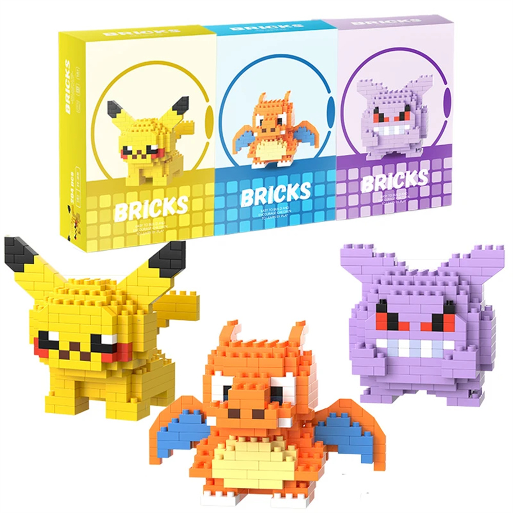 Lego Set Technic - Pokemon Mikro-Bausteine Pikachu Dragonite Gengar Mini-Bricks