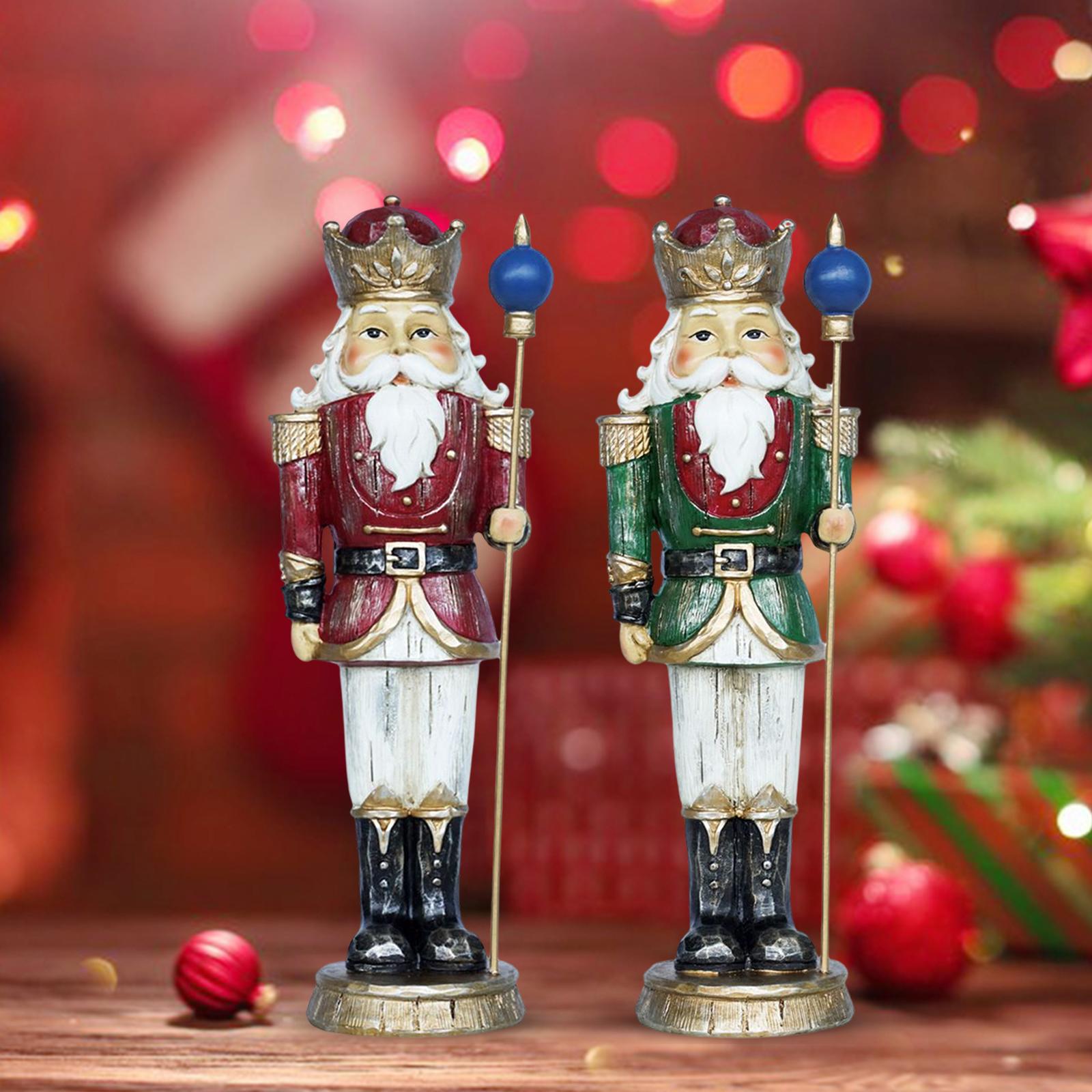 Nutcracker Figurine - 10-Zoll-Harz-Weihnachts-Nussknacker-Soldat-Geschenke, handbemalte Puppe für Weihnachten, Desktop,