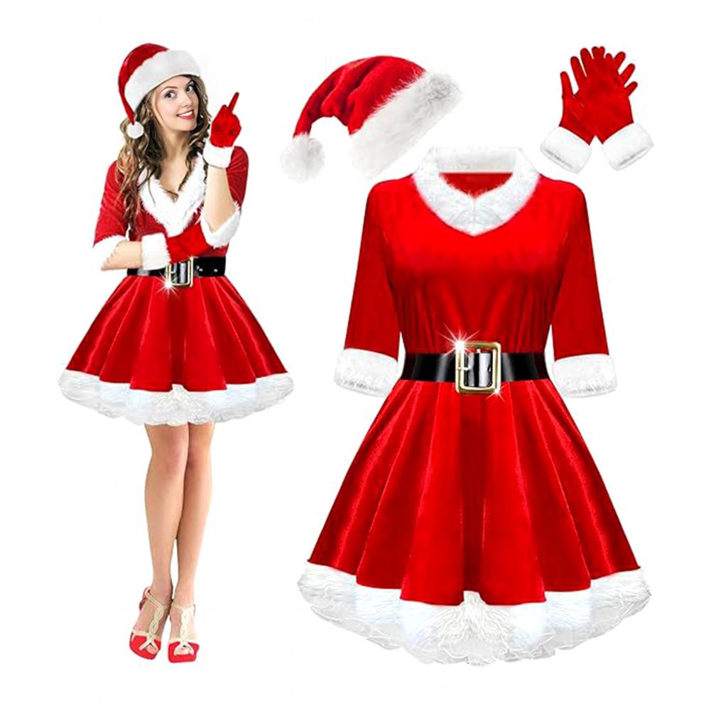 4-teiliges Mrs. Claus-Kostümse – Elf Costume Christmas Bewertung und Preis
