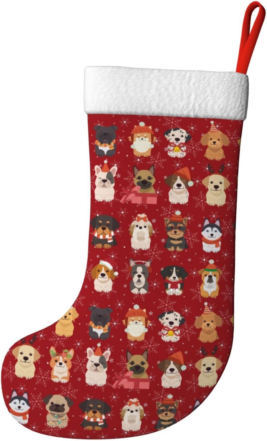 Niedliche Weihnachtshunde, Wei – Christmas Stocking Hanging Bewertung und Preis