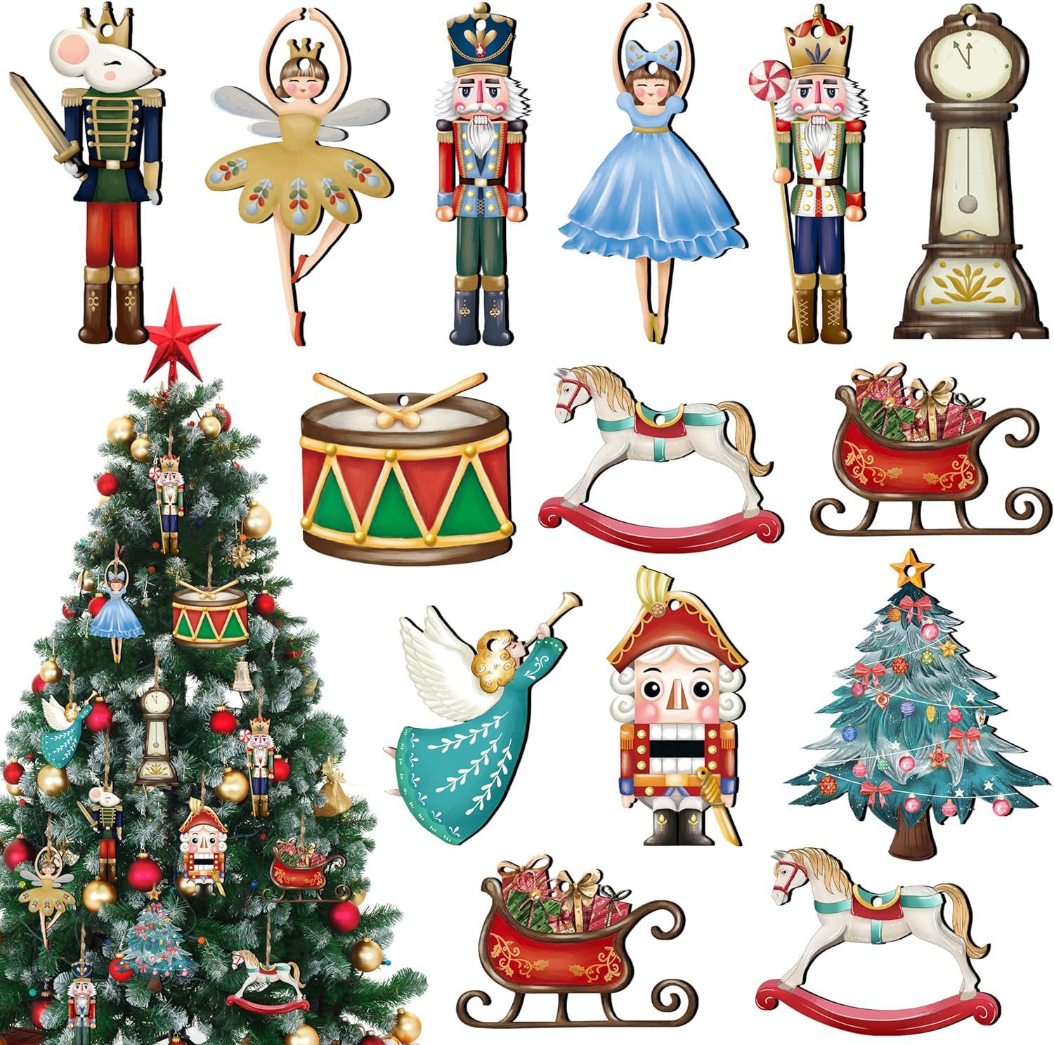 12 Teile/satz Holz Nussknacker – Nutcracker Figurine Bewertung und Preis
